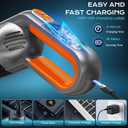 Handheld Vacuum Cordless, Portable Car Vacuum with LED Light,Rechargeable Small Vacuum Cleaner with Powerful Suction,Lightweight Vacuum Cleaner for Car Home Office Pet Hair (Orange)