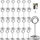 24 Pack black Table Number Holders Stands - Heavy Duty Wedding Reception Centerpieces for Table Cards, Menus, Place Card Holder, Photo Picture Frames for Anniversary Birthday Party Decorations