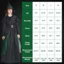 IKALI Women Gothic Witch Costume with Halloween Hat, Medieval Fairytale Witch Fancy Dress Up for Adults Big Girls (Black)