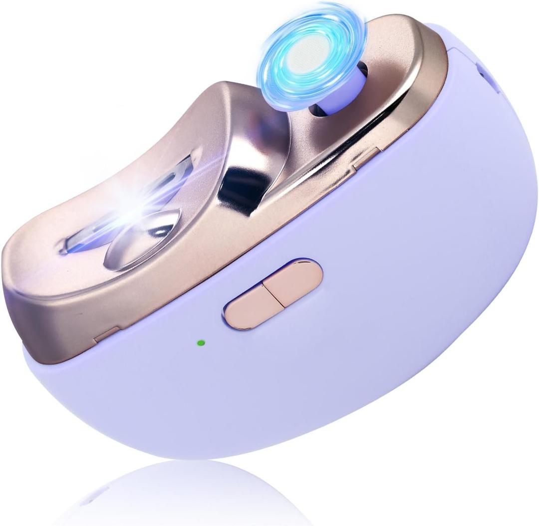 3 in 1 Automatic Electric Nail Clipper Polishing, Electric Fingernails Trimmer Clippers for Seniors Adult, Safe Convenient Electric Nail Trimmer Cutter Nail File Clip Storage 2 Speeds, Purple