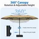 HOPERAN 15FT Double-Sided Outdoor Patio Umbrella with Base Included