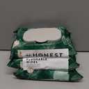 The Honest Company Hypoallergenic Flushable Wipes for Sensitive Skin, Tropical Leaves, 126 Count