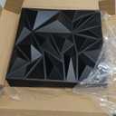 Art3d 50-Pack 3D Wall Panels for Interior Wall Decor, Modern Diamond Textured Accent Wall Paneling for Gaming Living Room TV Wall Background, 12 x 12 inch Black