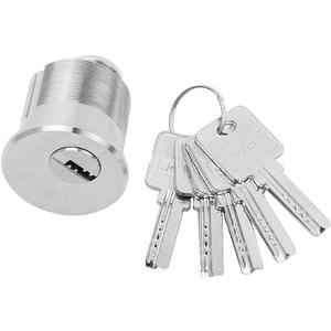 Jeriup Mortise Lock Cylinder, 1-1/4" (32mm), Satin Nickel, Brass Cylinder, Dimple Keyway, Door Replacement Lock with 5 Keys