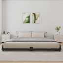3 Inch Low Profile Full Size Bed Frame, Noise-Free Heavy Duty Metal Platform with Mattress Stopper, No Box Spring Needed, Easy Assembly Steel Support, Black