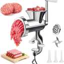 Meat Grinder Manual Mincer - Manual Meat Grinder Sausage Maker Table Mount Pork Mincer Sausage Stuffer Funnel Make Homemade Burger Patties Hand Operated Kitchen Tool