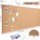 Seajan 3mm Cork Board roll 4 x 8 ft Thick Cork roll for Walls with 500 Multicolor Push Pins Brown Board Multipurpose for Crafts Bulletin Board Photo Organize Decor Office Home School Supplies, 50" x 6.1"