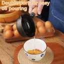 Mini Cast Iron Skillet, 4.3 inch Mini Egg Frying Pan Melting Pot with Double Drip Spouts, Small Frying Pan Oil Heating Pan Milk Butter Warmer Pot with Wood Handle for Indoor Outdoor Cooking