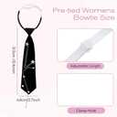 Tucnoeu Clip on Neck Ties for Women, Pre-tied Adjustable Neckties, Clip on Ties for Uniforms, School, Cosplay, T-shirt Accessory (Black)