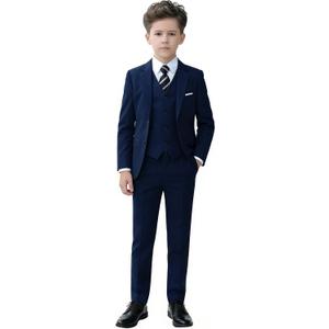YuanLu Boys Suit for Kids Tuxedo Wedding Ring Bearer Outfit, 5 Piece Boy Slim Fit Formal Suits with Adjustable Waist 12y