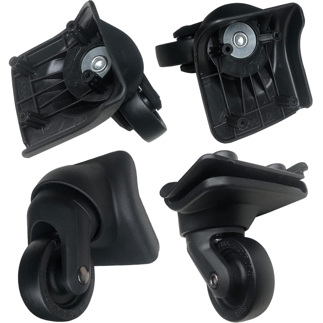 Luggage Wheels Replacement for Suitcase, Spinner Wheels Replacement Parts Roller Suitcase Tourister Travel Trunk Caster Luggage Kit (4 Pcs) (Black)