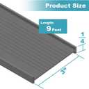 3" Garage Door Bottom Seal Weatherstrip in Grey - 1/4" T Style - All Widths (9' Wide Door)