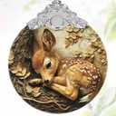 3" Stained Glass Deer Ornament, Christmas Ornament, Christmas Ornaments for Tree, Heirloom Keepsake, Gift Exchange, Gift Idea, Bauble Present