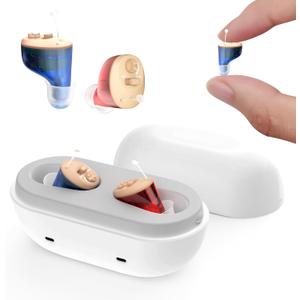 Hearing Aids for Seniors, Rechargeable Not Amplifier, OTC In-the-Ear Hearing Aid, Hearing Aides for Adults Men Women Elderly Hearing Loss, Invisible Hearing Ear Buds Earbuds