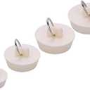 Bath Tub Drain Stoppers, 4 Pieces Sink Bathtub Plug Rubber Kitchen Bathroom Laundry Bar Water Stopper Seal with Hanging Ring for Shower Faucet Cover Pool Plugs and Caps