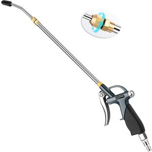 JASTIND High Pressure Air Blower Gun, 19-28 Inch Extension Long Air Nozzle Blow Gun with Rubber Grip & Quick Plug, Heavy Duty Industrial Air Blow Gun Pneumatic Tool for Air Compressor Attachments (Gray)