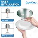 6 Pack LED Recessed Light 6inch, 5CCT Flat LED Can Lights, Downlight Can Lights for Ceiling, Selectable 2700K/3000K/3500K/4000K/5000K, 12W, 1000LM Brightness, Retrofit Installation - ETL & FCC