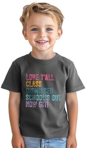 Last Day of School Shirt for Kids Toddler Boys Girls Summer T-Shirts Tops Funny Graphic Tee Short Sleeve 3-8 Years Size 140/64