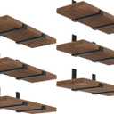 WEKIS Shelf Brackets 12 Inch, Strong Heavy Duty Floating Shelf Brackets Pack of 12, Industrial Metal Iron Matte Black Shelving Brackets 1/5 Inch Thick Brackets for Shelves 12 PCS