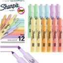 Sharpie Tank Highlighters Mild Pastel Colors Assorted Chisel Tip 12 Count