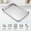 12 PCS Baking Sheet Stainless Steel, 10.24 x 5.9 x 0.5 Inch Kitchen Baking Sheets, Small Metal Cookie Sheet Pan Set, Rectangle Trays for Oven, Toaster Oven Tray, Easy Clean, Dishwasher Safe