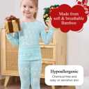 Bamboo Viscose Pajamas Toddler Boys Girls, Snug Fit Long Sleeve Top and Pants Kids Pjs (2T, Blue Christmas)