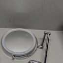 Wall Mounted Mirror with Lights - 15x Magnifing Extended Arm Mirror, 3 Color Lights & 360Swivel Vanity Mirror, 8.5in Bathroom Mirrors for Wall Mounted - Chrome