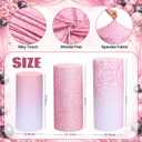 Mindsoft Set of 3 Gradient Pink Glitter Spandex Cylinder Stand Covers for Party, Flexible Cylinder Pedestal Covers, Dessert Tables Display for Birthday Party Wedding Baby Shower Backdrop Decor