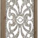 Sintosin Farmhouse Galvanized Wall Decor, 12" x 32", Hanging Window Pane, Wood & Metal Wall Art, Steel Sheet Wall Sculpture, Decorative Wall Panel for Living Room Fireplace