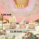 Gingerbread Train Decor Gingerbread Christmas Decorations Indoor Resin Santa Statue Train Figurines Christmas Kitchen Table Party Deco