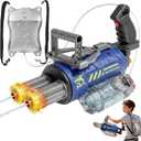Electric Water Gun for Adults & Kids,3000 ML Capacity Voice Control Automatic Water Guns, 26-30 FT Long Range Gatling Watergun with LED Lights, Squirt Water Guns Summer Pool Toys for Boys Girls