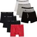 Calvin Klein Boys' Boxer Brief Underwear 8 Pack (Medium, Grey/Red/White/Black)