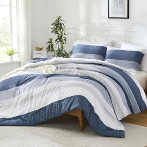 Litanika Queen Comforter Set Mineral Blue - 3 Pieces Lightweight Fluffy Bedding Comforter Sets, All Season Down Alternative Comforter (1 Comforter, 2 Pillowcases)