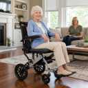IDEALHOUSE Lightweight Foldable Wheelchair for Adults, 20 lbs Portable Travel Wheelchair, Shock Absorbing Drive Wheels, Stroller Alternative for Seniors, Ideal for Home & Travel