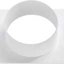 Vent Systems 6" Inch White Plastic Duct Connector Male-Fit Flange - Straight Ventilation Pipe Adapter for HVAC Cooling and Heating Pipes in Bathroom, Kitchen - Easy to Install for Indoor and Outdoor