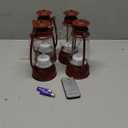 Vintage Red Lantern Decor With Remote Control, 8" Candle Lantern with Handle - Small Hanging Lanterns for Decorative Indoor & Outdoor Use - Perfect for Wedding Centerpiece (7.1 inch)