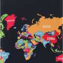 Travelkin Luggage Covers For Suitcase Tsa Approved,Suitcase Cover Protector Fit 18-32 Inch Luggage (Map, M)