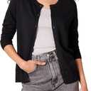 Amazon Essentials Women's Lightweight Crewneck Cardigan Sweater  (3XL, Black)