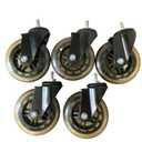 5Pcs 4 Inch M8x17mm PU Caster Wheels - Silent & Smooth Gliding Furniture Casters