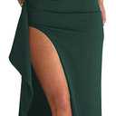 ABYOVRT Women Formal Dresses Sleeveless Bodycon Ruched High Slit Sexy Maxi Dress Cocktail Prom M