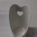 Gomakren Standing Spoon Rest for Stove Top, 6 Inch Ladle Holder, Vertical Spoon Holder for Kitchen Counter, Heart Shaped Valentines Spoon Rest, Heat-Resistant Utensil Rest, White
