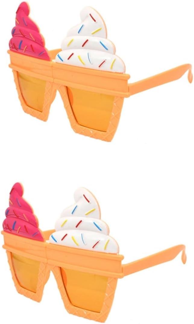 Toyvian 5 Pcs Novelty Ice Cream Cone Sunglasses - Funny Eyewear for Party Costume, Photo Props, Summer Festivals, Kids & Adults