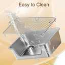 Rabbit Litter Box, Extra Large Bunny Litter Box with 304 Stainless Steel Sifting Tray & Hooks, Rabbit Litter Box, Easy to Clean and Odor Control (17.7" 13.8" 5.9")