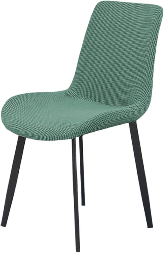 Shell Chair Cover Curved Back Dining Chair Slipcover Set of 6/4/2/1 Stretch Chair Seat Cover Without Arms Dining Room Chairs Covers with Back Nordic Chair Protector,Cypress Green,1pcs