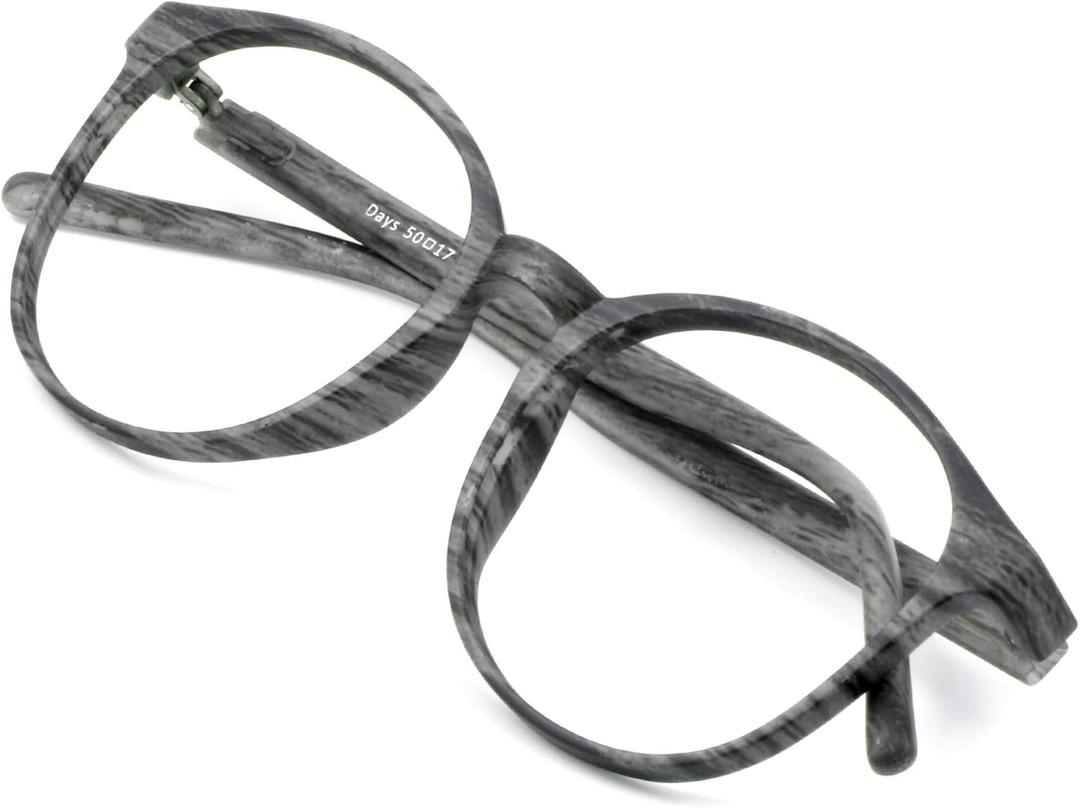 VisionGlobal Blue Light Blocking Glasses for Women/Men, Anti Eyestrain, Computer Reading, TV Glasses, Stylish Oval Frame, Anti Glare(Wood,+3.00 Magnification) (16_days_wood)