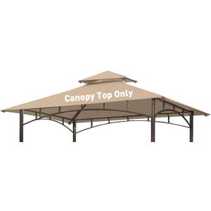OLILAWN Grill Gazebo Replacement Canopy Roof, 5' x 8' Outdoor BBQ Gazebo Canopy Top Cover, Double Tired Grill Shelter Cover with Durable Polyester Fabric, Fit for Model L-GG001PST-F, Beige