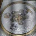 20.5'' Gold Drum Chandelier Light Fixture, 5-Light Large Modern Farmhouse Chandeliers for Dining Room Gold Drum Hanging Pendant Light with White Fabric Shade for Kitchen Living Room Foyer Bedroom