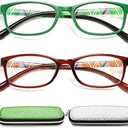 EYEURL Reading Glasses For Men Women - Blue Light Blocking Glasses Reduce Eyestrain - 2 Pack TR90 Frame Lightweight +2.5