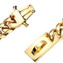 Heavy Duty Dog Chain Collar Stainless Steel 14mm 18K Gold Cuban Link Training Walking Metal Choke Dog Collar Suitable for Small and Medium Dogs [10-26inch] (22inch)