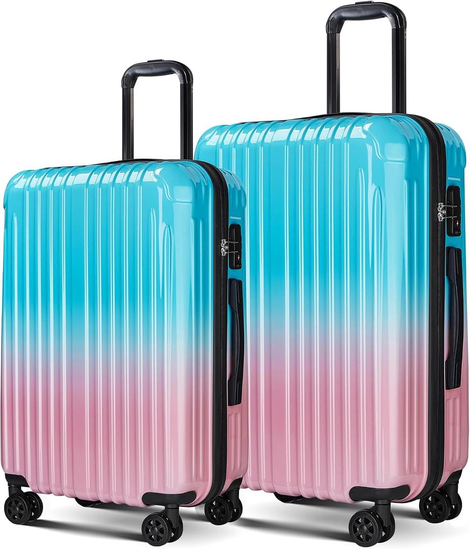 Luggage Sets 2 Piece，PC+ABS Expandable Suitcases with Wheels